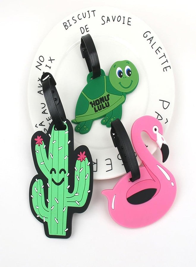 QFSH Cute Silicone Luggage Tag for Women Men Unique Travel Bag Tags Funny Colorful Identifier Suitcase Label (Cactus) - Image 4